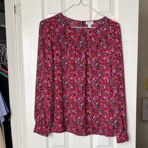 J. Crew Pink Floral Blouse